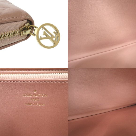 Louis Vuitton Monogram Embossed M81708 Lambskin Rose Gold Long Wallet Pink LV... - Picture 8 of 8
